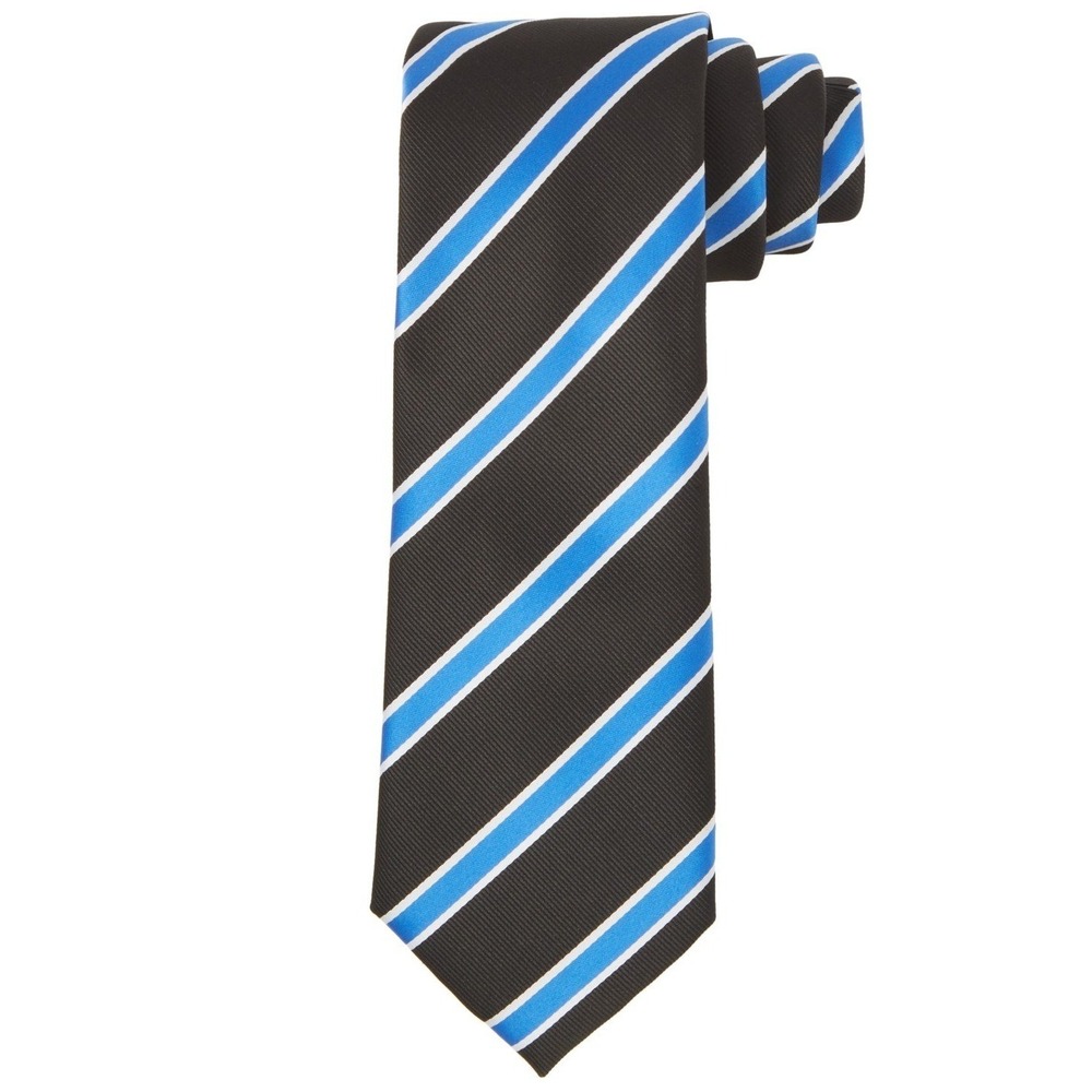 Tayion Mens Tie One Size Black/Blue Striped Phi Beta Formal Necktie NWT